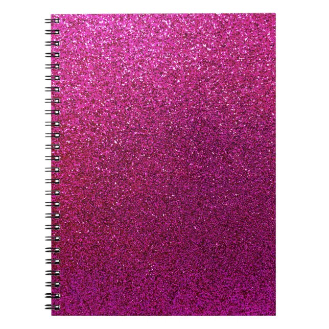 Red Purple Glitter Background Sparkle Glittery Spiral Notebook (Front)