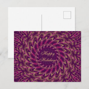 Red Purple Gold Design Pattern Postcard