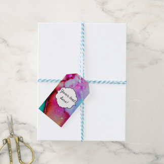Red purple green ink gift tags