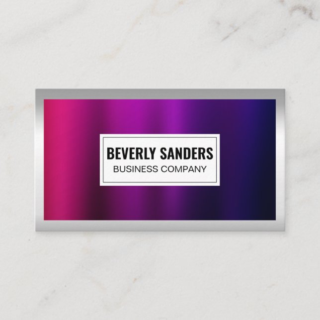 Red Purple Metallic  Business Card (Front)