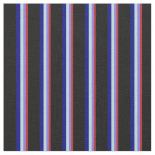 Red, Purple, Powder Blue, Blue, and Black Lines Fabric