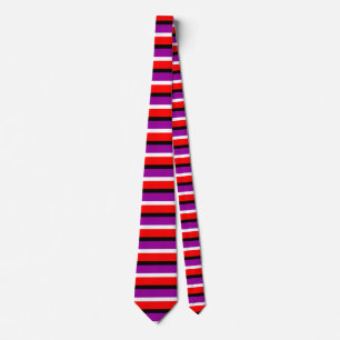 Red Purple Stripes Pattern Design Tie