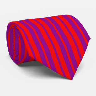 Red Purple Stylish Stripes Pattern Design  Tie