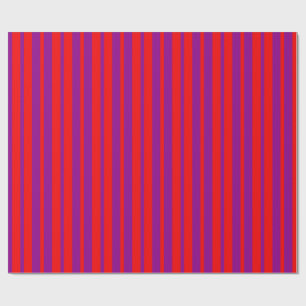Red Purple Stylish Stripes Pattern Design Wrapping Paper
