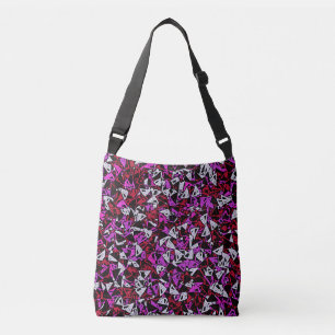Red Purple Triangle Pattern Crossbody Bag