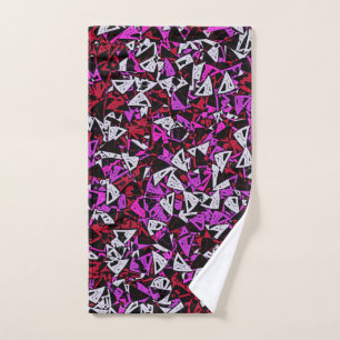 Red Purple Triangle Pattern Hand Towel