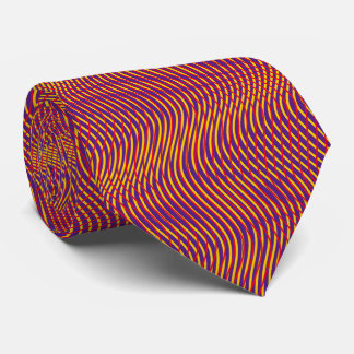 Red Purple Yellow Abstract Trippy Wavy Psychedelic Tie