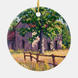Red Purple Yellow Green Beautiful Farm House  Ceramic Tree Decoration