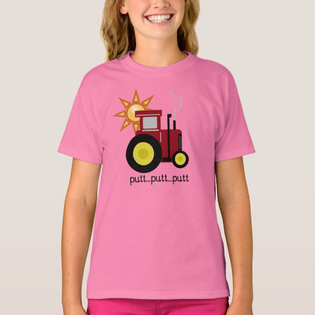 Red Putt Putt Tractor T-Shirt (Front)