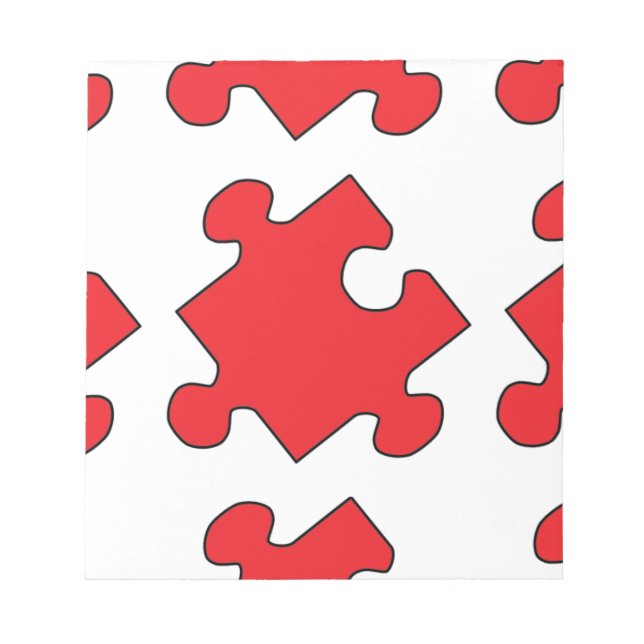 RED PUZZLE PIECE NOTEPAD (Front)