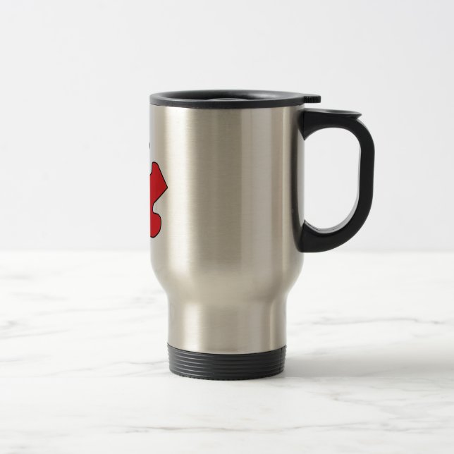 RED PUZZLE PIECE TRAVEL MUG (Right)
