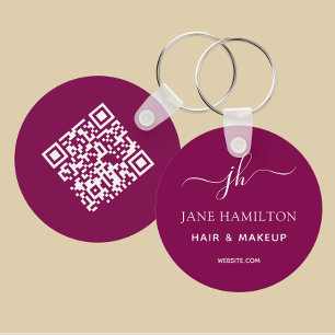 Red QR Code Promotional Business Key Ring