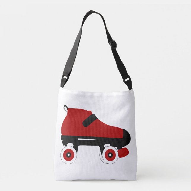 red quad roller derby skate crossbody bag (Back)