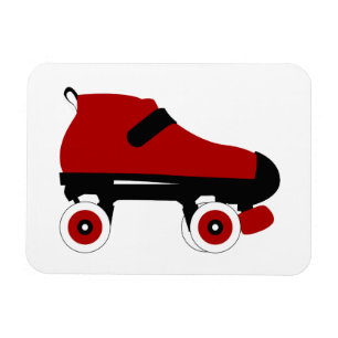 red quad roller derby skate magnet