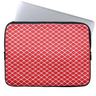 Red Quatrefoil Laptop Sleeve