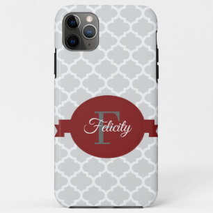 Red Quatrefoil Personalised Case-Mate iPhone Case