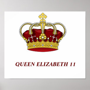Red queen and crown poster