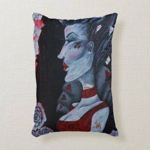 Red Queen Hearts Alice in Wonderland Original Art Decorative Cushion