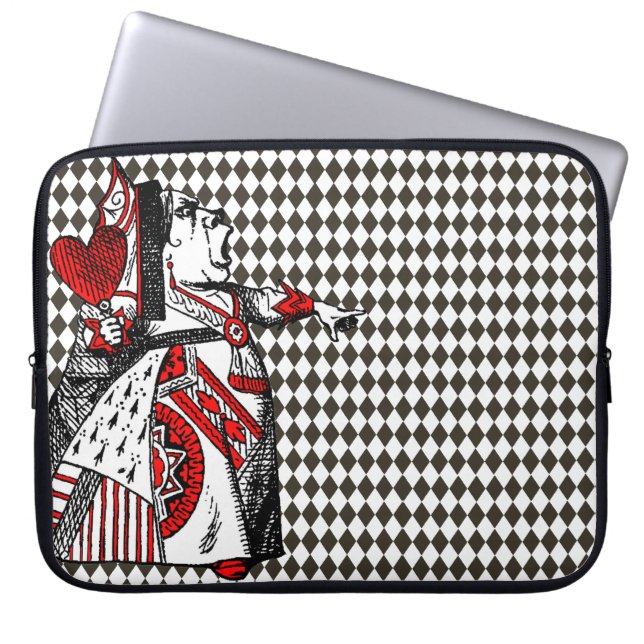 Red Queen of Hearts Alice in Wonderland Diamonds Laptop Sleeve (Front)