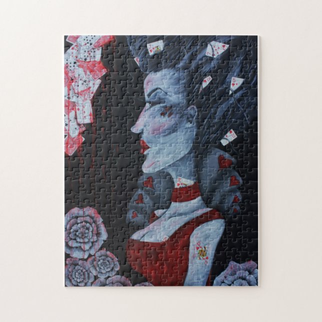 Red Queen Of Hearts Alice Wonderland Fantasy Art Jigsaw Puzzle (Vertical)