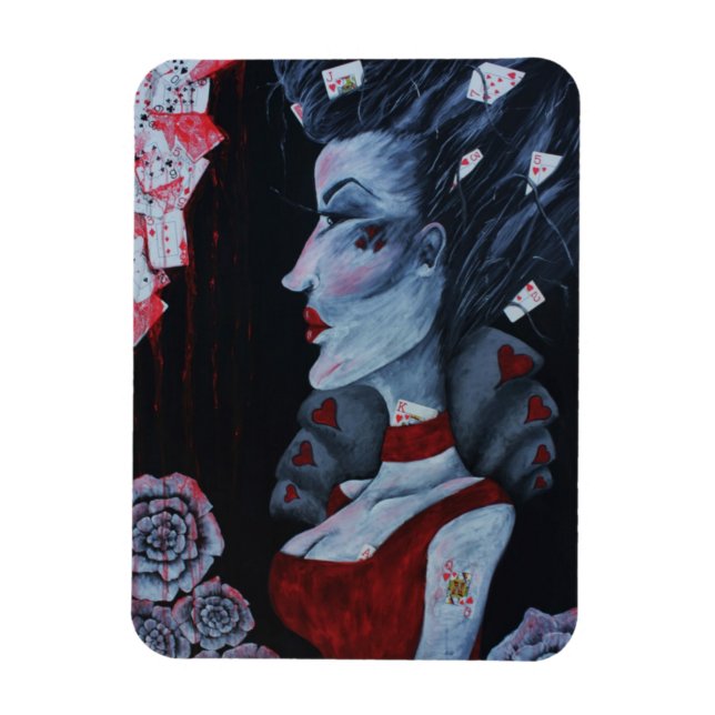 Red Queen Of Hearts Alice Wonderland Fantasy Art Magnet (Vertical)