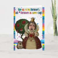 Red Queen, Wonderland Birthday Card