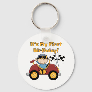 Red Race Car 1st Birthday Tshirts and Gifts Key Ring