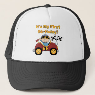 Red Race Car 1st Birthday Tshirts and Gifts Trucker Hat