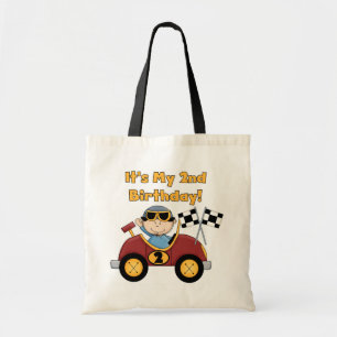 Red Race Car 2nd Birthday Tshirts and Gifts Tote Bag