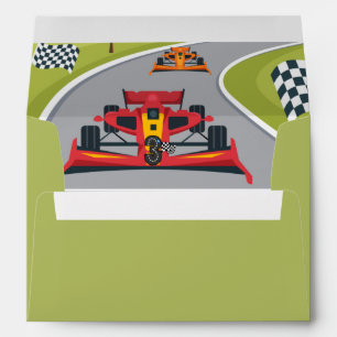 Red Race Car 3rd Birthday Party   Envelope