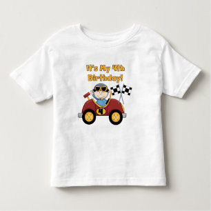 Red Race Car 4th Birthday Tshirts and Gifts