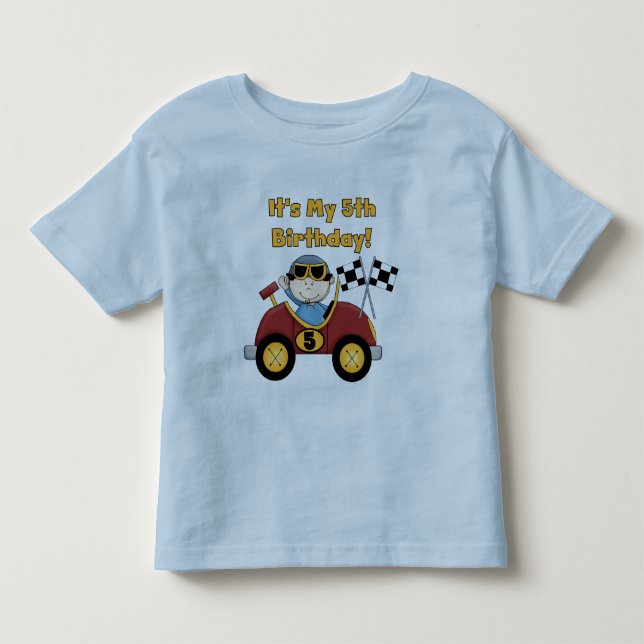 Red Race Car 5th Birthday Tshirts and Gifts (Front)