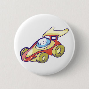 Red Race Car 6 Cm Round Badge