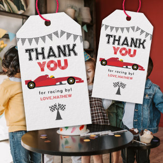 Red Race Car Birthday Any Birthday Party  Gift Tags