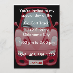 Red Race Car Birthday Invitation