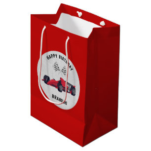 Red Race Car Birthday Personalised Medium Gift Bag