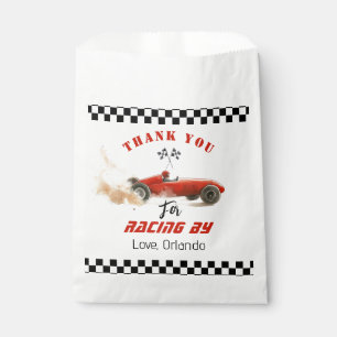 Red race car Boy racing birthday thank you Favour Bags