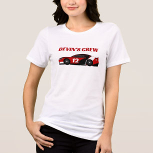 Red Race Car Crew Birthday Party Tri-Blend Shirt