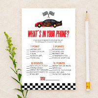 Red Race Car In Your Phone Baby Shower Game
