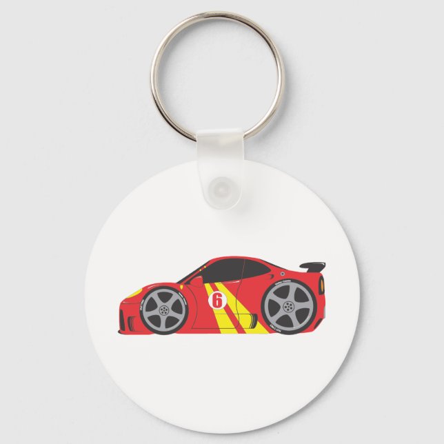 Red Race Car Key Ring (Front)