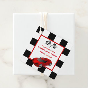 Red Race Car   Kids Birthday Party Favour Tags