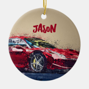Red Race Car Personalised Ornament Gift