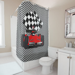 Red Race Car Shower Curtain