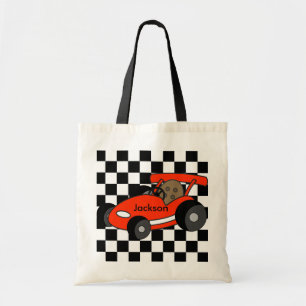 Red Race Car Tote Bag