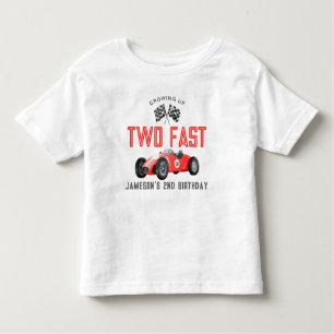 Red Race Car Two Fast Birthday Boy Shirt