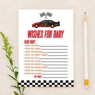 Red Race Car Wishes For Baby Shower Game