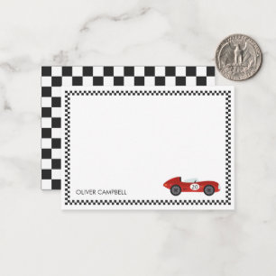 Red race card boys kids personalized
