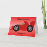 Red Racing Car Personalised Grandson Birthday Card<br><div class="desc">Greeting card red racing car design grandson birthday card. Customise this birthday card with any text then have it printed and sent to you or instantly download it to your mobile device. Should you require any help with customising then contact us through the link on this page. Racing car design...</div>