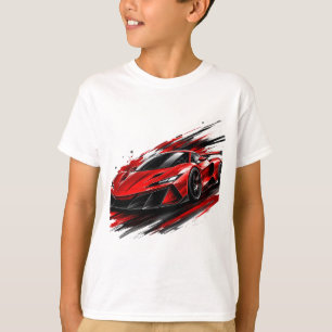 "Red Racing Sports Car Splash Art T-Shirt" T-Shirt