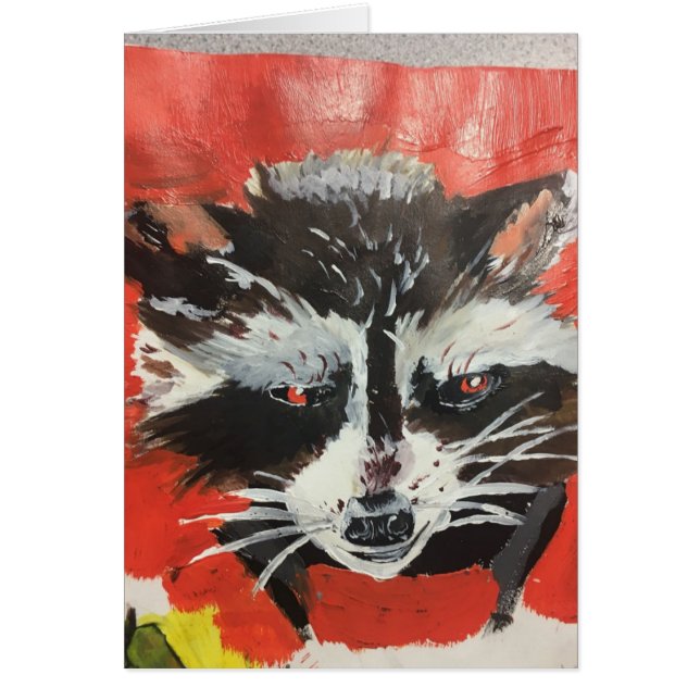Red Racoon Artistic Painting (Front)